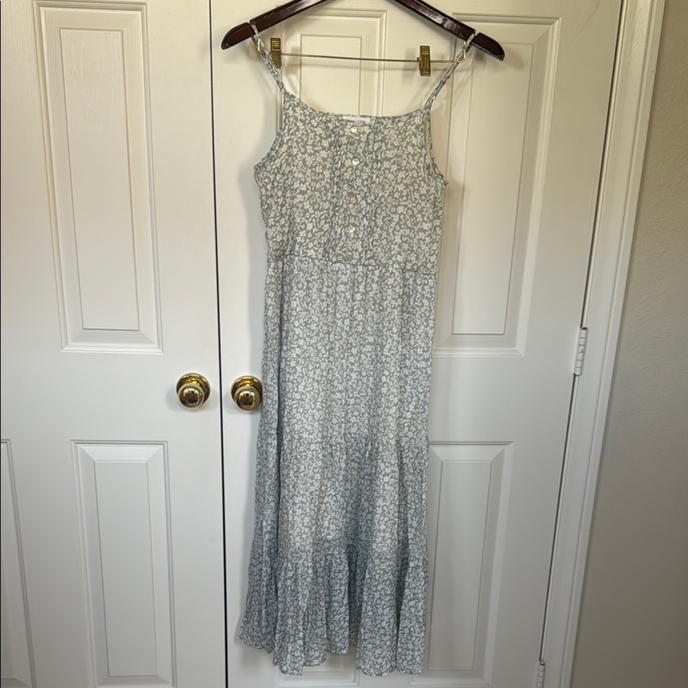 Floral Light Green Maxi Dress